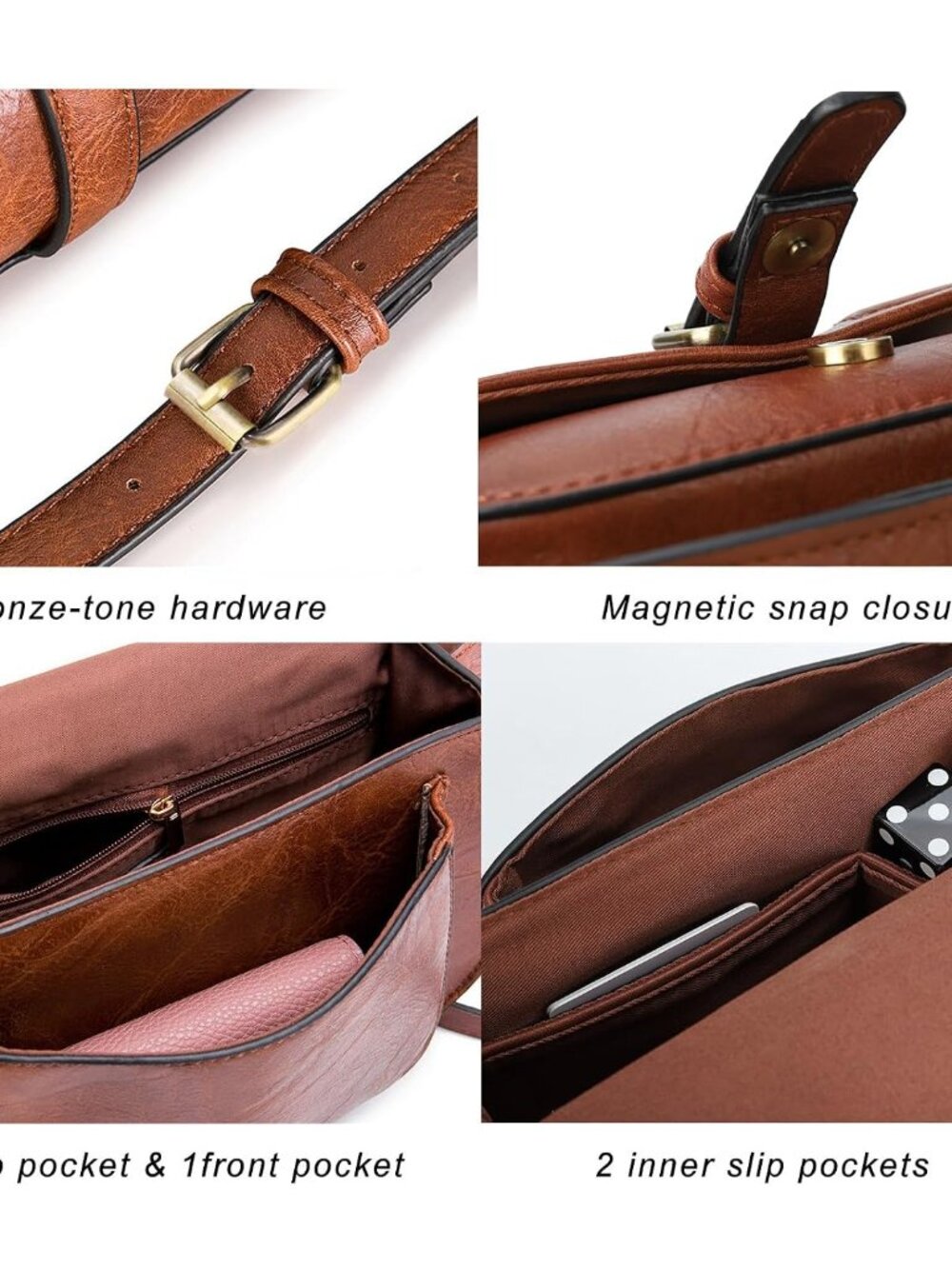 Crossbody Bags for Women,Small Saddle Purse and Boho Cross Body Handbags,Vegan L - Picture 8 of 10